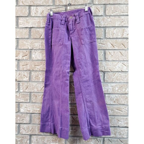 Wrangler Junior Vintage Flare Pants Girls Size 5 Purple Made in USA‎ Western - Picture 1 of 13